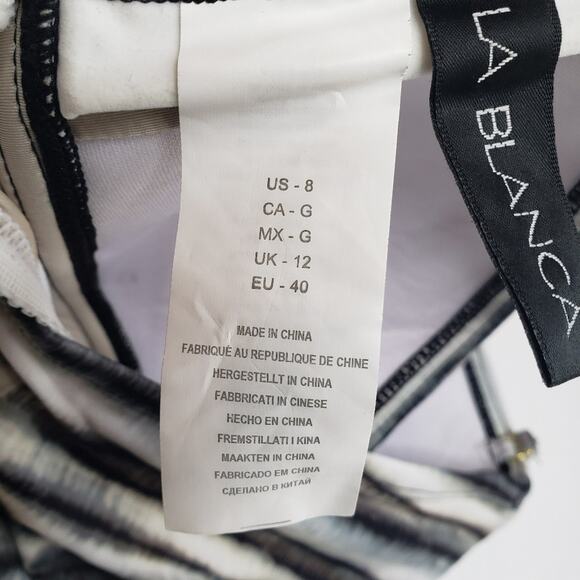 NWT La Blanca pebbled bamboo stripe versatile tankini swimsuit size 6 - Picture 8 of 14